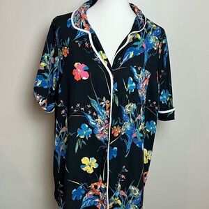 Violet + Claire Plus 1X Button Down Shirt Blouse Top Floral Print  summer